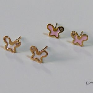 Pendiente pink Butterfly